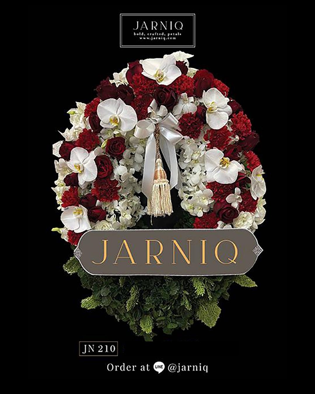 พวงหรีด พวงหรีดดอกไม้สด JN210 ส่งฟรีทั่วกรุงเทพมหานคร