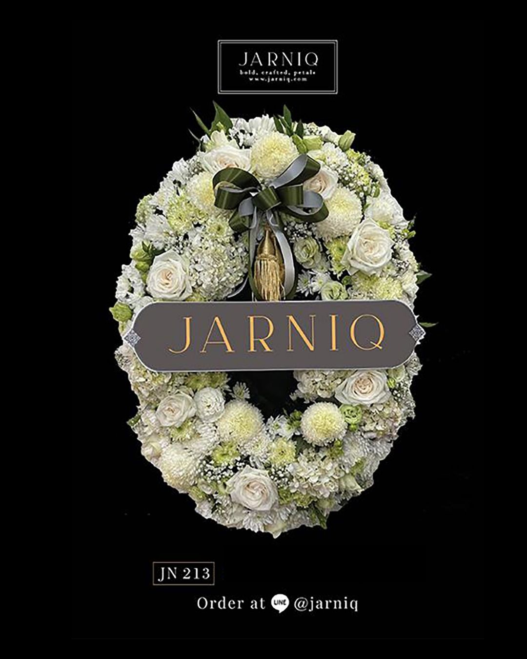 JN213 พวงหรีด พวงหรีดดอกไม้สด ส่งฟรีทั่วกรุงเทพมหานคร