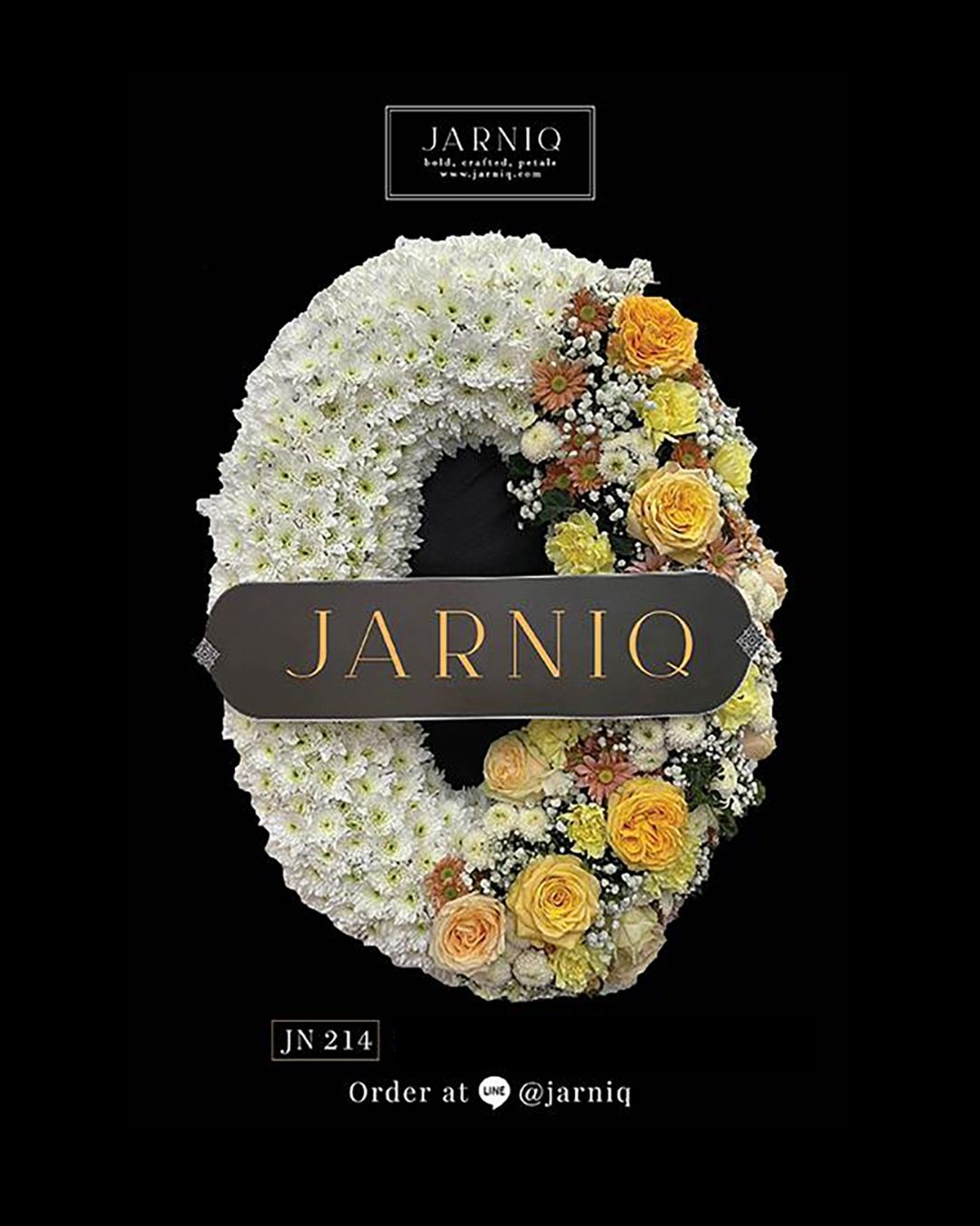 JN214 พวงหรีด พวงหรีดดอกไม้สด ส่งฟรีทั่วกรุงเทพมหานคร