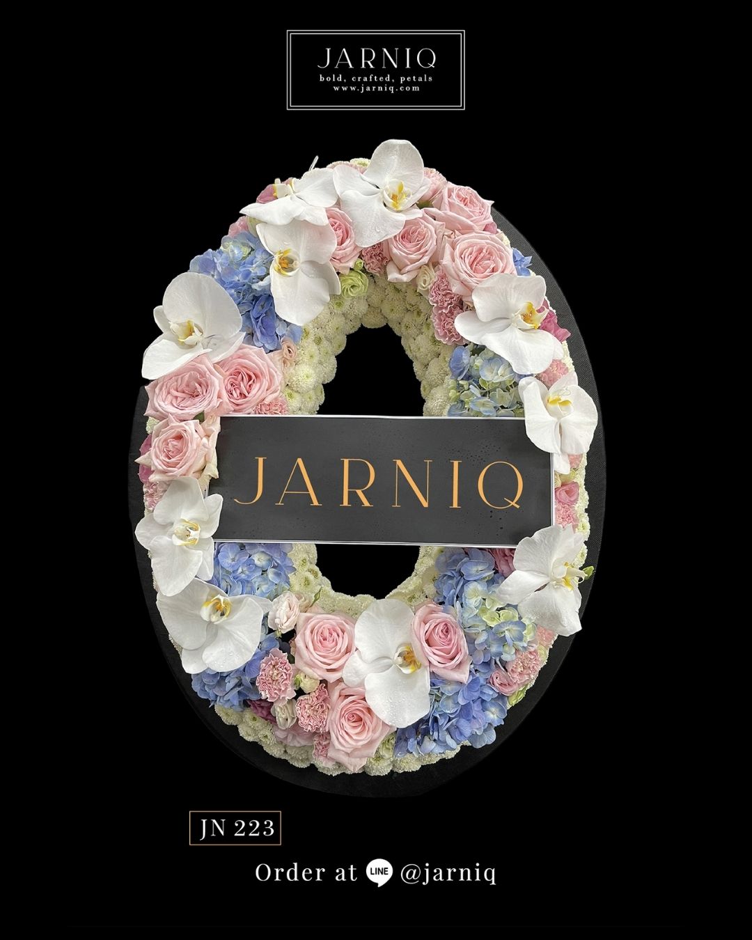 JN223 พวงหรีด พวงหรีดดอกไม้สด ส่งฟรีทั่วกรุงเทพมหานคร