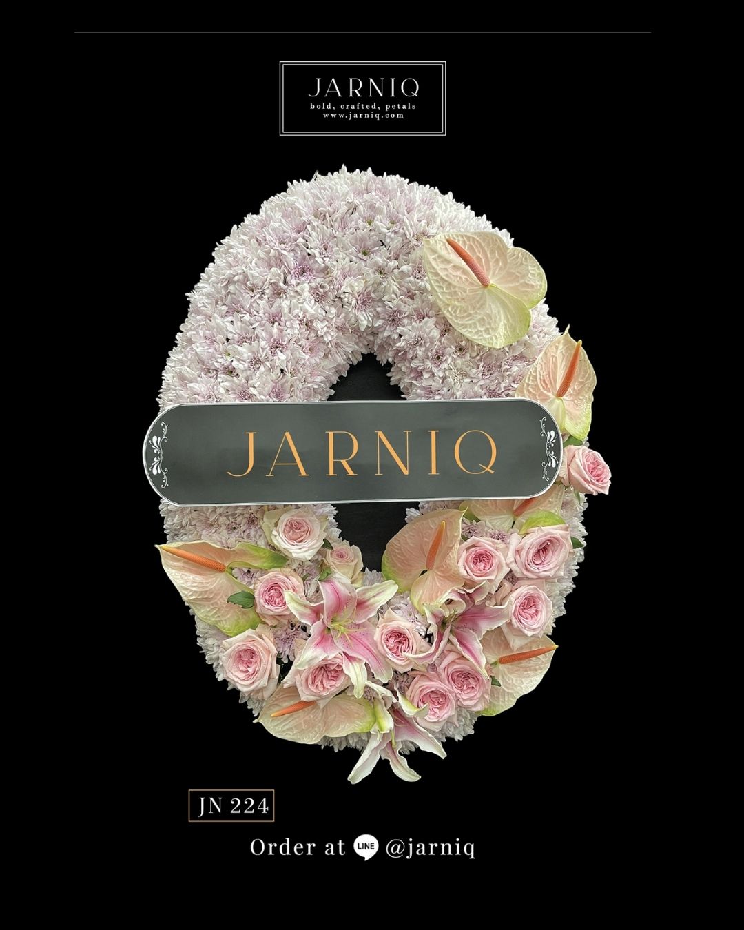 JN224 พวงหรีด พวงหรีดดอกไม้สด ส่งฟรีทั่วกรุงเทพมหานคร