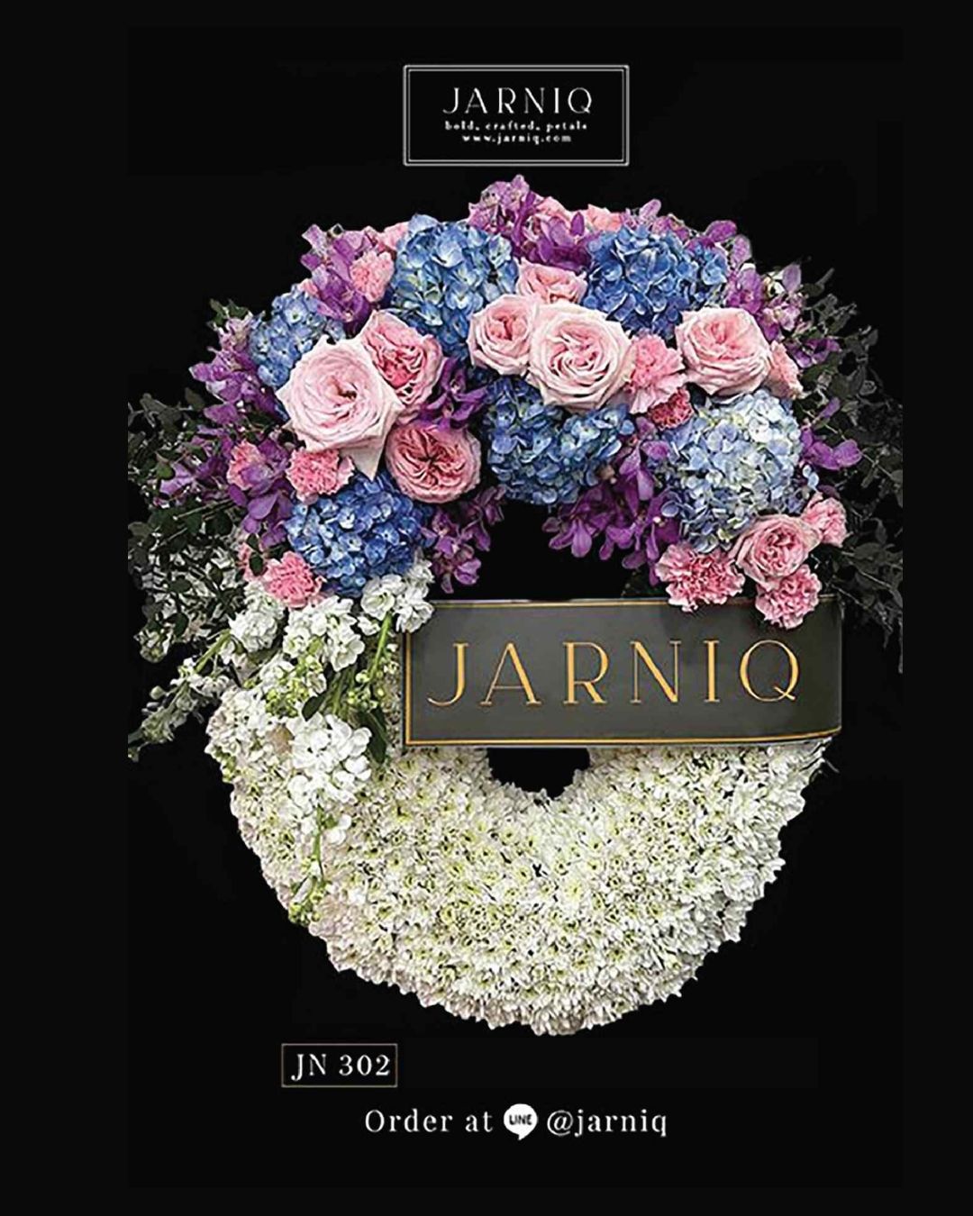 JN302 พวงหรีด พวงหรีดดอกไม้สด ส่งฟรีทั่วกรุงเทพมหานคร