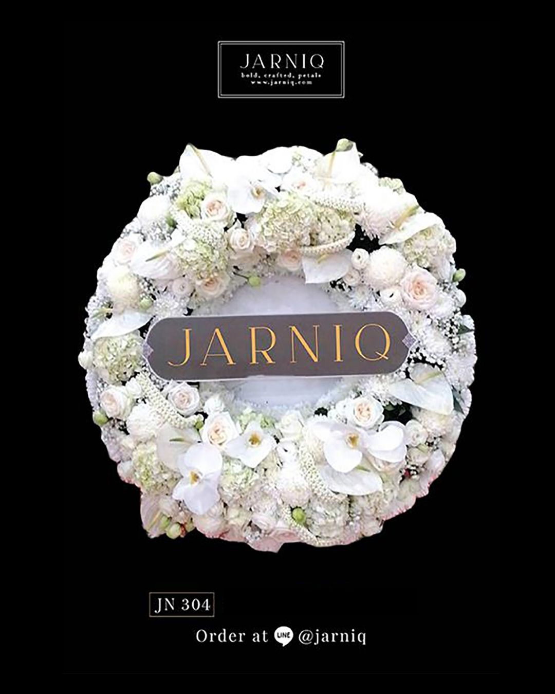 JN304 พวงหรีด พวงหรีดดอกไม้สด ส่งฟรีทั่วกรุงเทพมหานคร